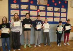 finaliści szkolnego konkursu o tytuł Mistrza Języka Ojczystego