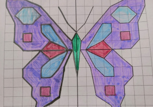 Gotowy rysunek z odwzorowanym odbiciem lustrzanym owada motyl